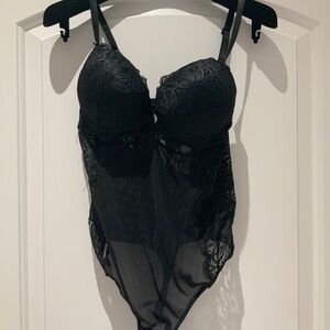 Black Lace Sheer Bodysuit